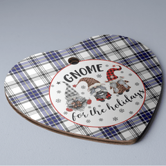 Clan Hannay Tartan Tartan Crest Gnome Heart Ceramic Ornament SF42 Hannay Tartan Tartan Christmas