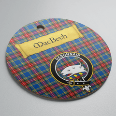 Clan MacBeth Modern Tartan Crest Round Ceramic Ornament YT24 MacBeth Modern Tartan Tartan Christmas