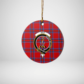 Clan Rait Inverness Tartan Crest Round Ceramic Ornament IV67 Rait Inverness Tartan Tartan Christmas