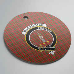 Clan MacAlister Tartan Crest Round Ceramic Ornament KA64 MacAlister Tartan Tartan Christmas