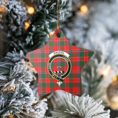 Clan Dalziel Modern Tartan Crest Star Ceramic Ornament GE38 Dalziel Modern Tartan Tartan Christmas