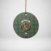Clan MacKinnon Hunting Ancient Tartan Crest Round Ceramic Ornament NY61 MacKinnon Hunting Ancient Tartan Tartan Christmas
