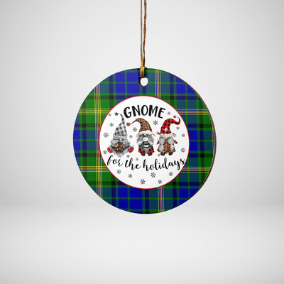 Clan Maitland Tartan Tartan Crest Gnome Round Ceramic Ornament