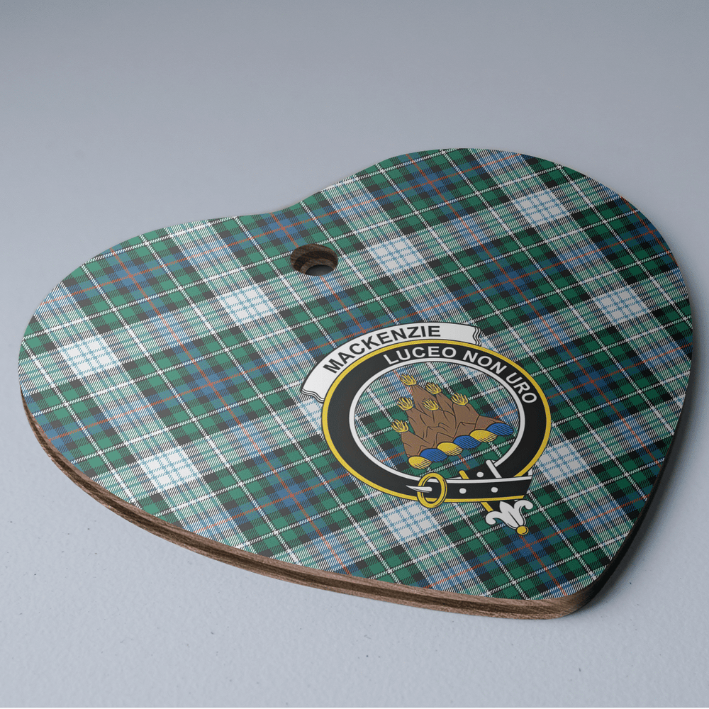 Clan MacKenzie Dress Ancient Tartan Crest Heart Ceramic Ornament LP94 MacKenzie Dress Ancient Tartan Tartan Christmas