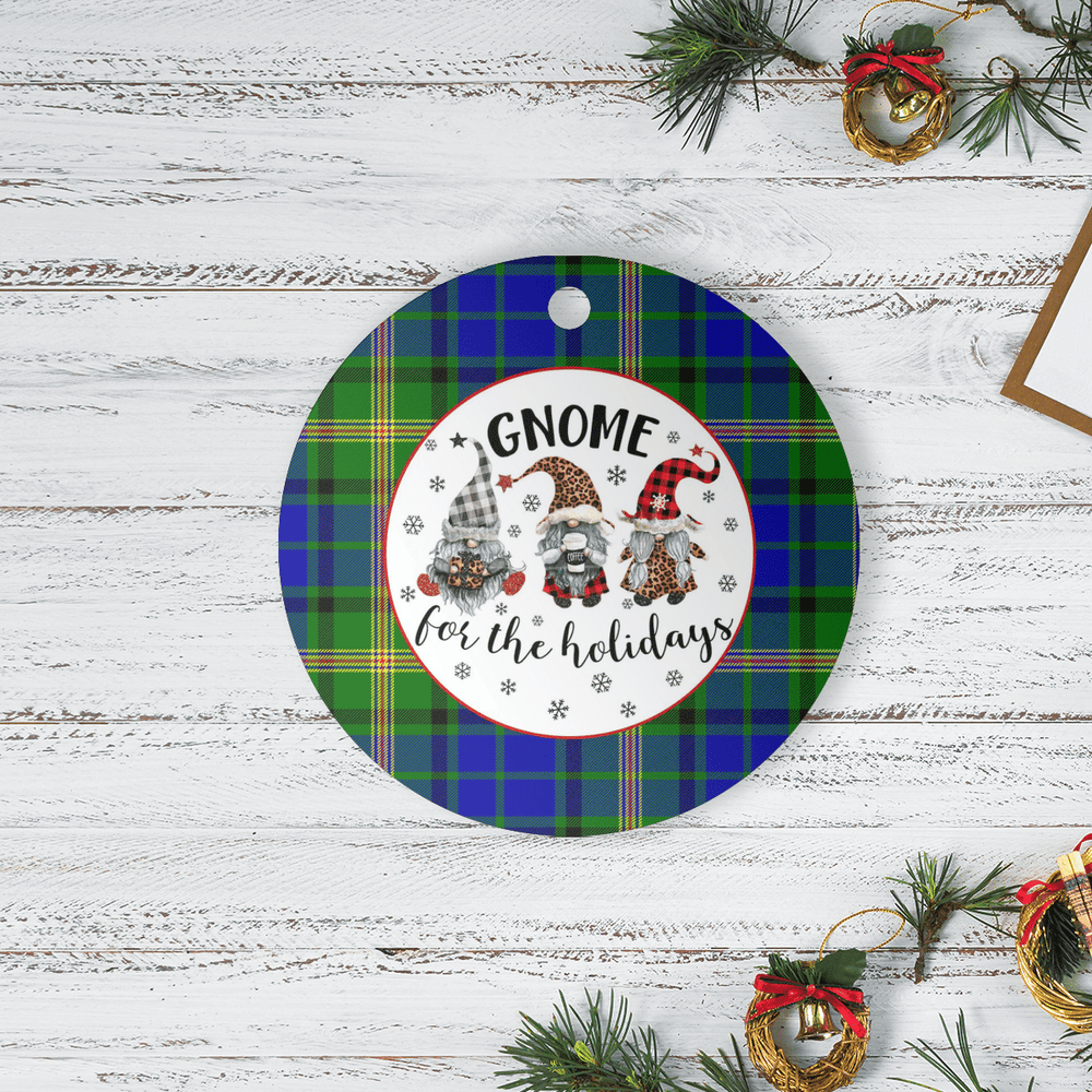 Clan Maitland Tartan Tartan Crest Gnome Round Ceramic Ornament UC83 Maitland Tartan Tartan Christmas