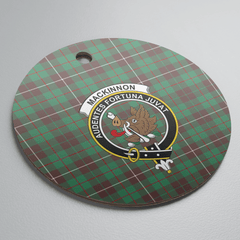 Clan MacKinnon Hunting Ancient Tartan Crest Round Ceramic Ornament NY61 MacKinnon Hunting Ancient Tartan Tartan Christmas