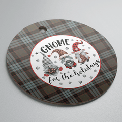 Clan Stewart Old Weathered Tartan Tartan Crest Gnome Round Ceramic Ornament RQ92 Stewart Old Weathered Tartan Tartan Christmas