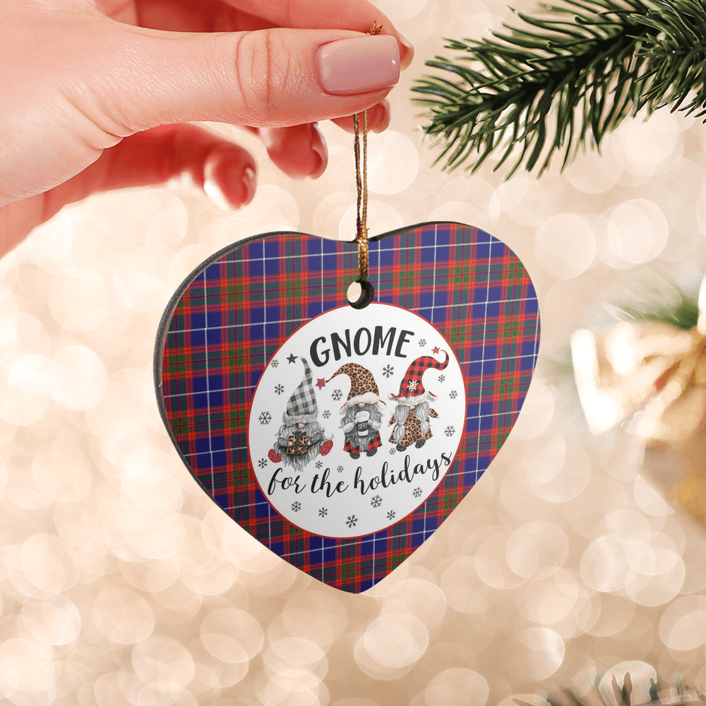 Clan Edinburgh District Tartan Tartan Crest Gnome Heart Ceramic Ornament UA77 Edinburgh District Tartan Tartan Christmas