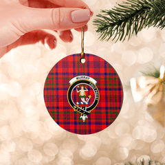 Clan Murray of Tulloch Modern Tartan Crest Round Ceramic Ornament DM70 Murray of Tulloch Modern Tartan Tartan Christmas