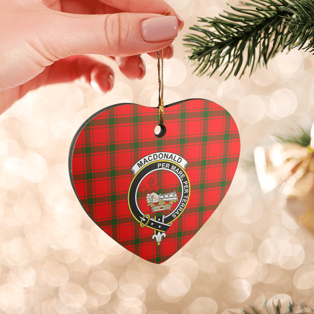 Clan MacDonald of Sleat Tartan Crest Heart Ceramic Ornament KX59 MacDonald of Sleat Tartan Tartan Christmas