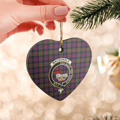 Clan MacDonald Modern Tartan Crest Heart Ceramic Ornament ZJ14 MacDonald Modern Tartan Tartan Christmas
