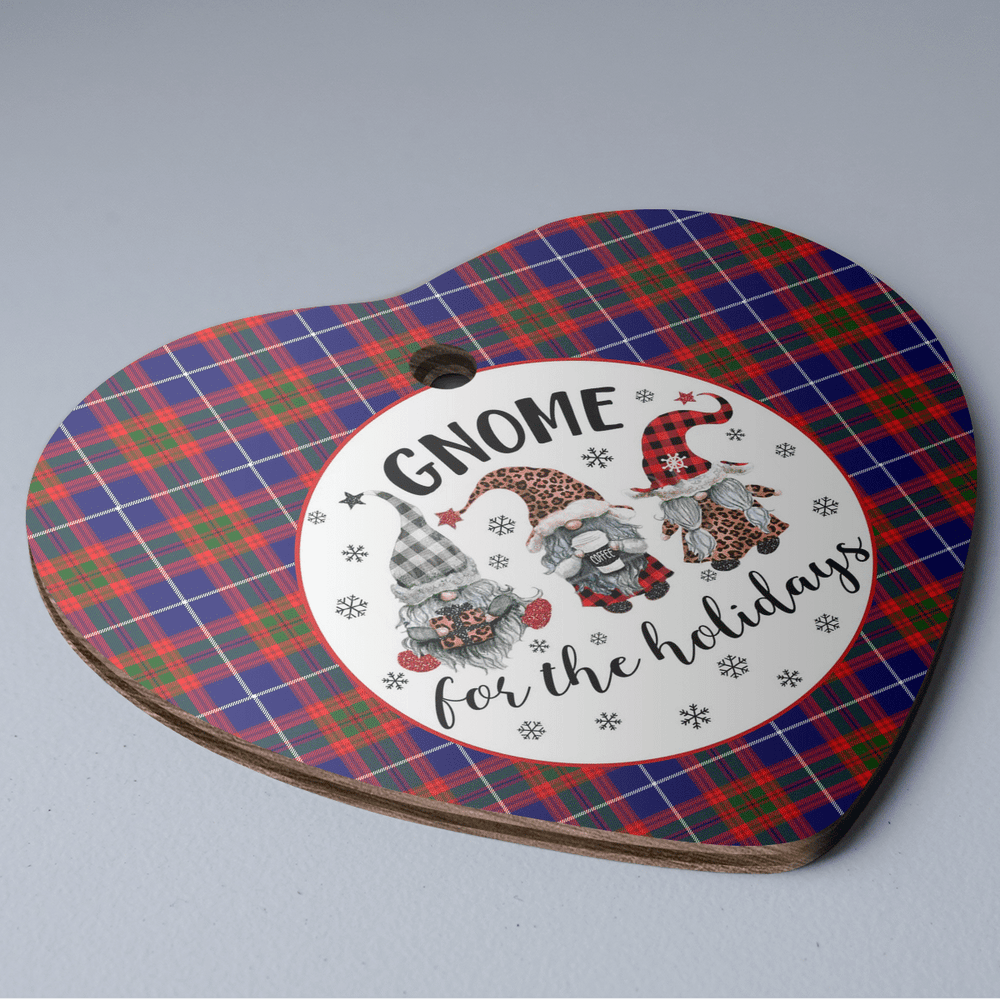 Clan Edinburgh District Tartan Tartan Crest Gnome Heart Ceramic Ornament UA77 Edinburgh District Tartan Tartan Christmas