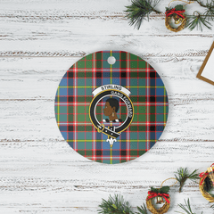 Clan Stirling (of Keir) Tartan Crest Round Ceramic Ornament WW82 Stirling (of Keir) Tartan Tartan Christmas