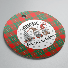 Clan MacGregor Ancient Tartan Tartan Crest Gnome Round Ceramic Ornament RH12 MacGregor Ancient Tartan Tartan Christmas