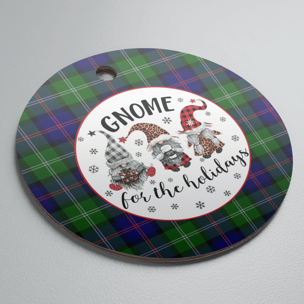 Clan MacThomas Modern Tartan Tartan Crest Gnome Round Ceramic Ornament ZE65 MacThomas Modern Tartan Tartan Christmas