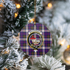 Clan MacDonald Dress Modern Tartan Crest Round Ceramic Ornament KO53 MacDonald Dress Modern Tartan Tartan Christmas