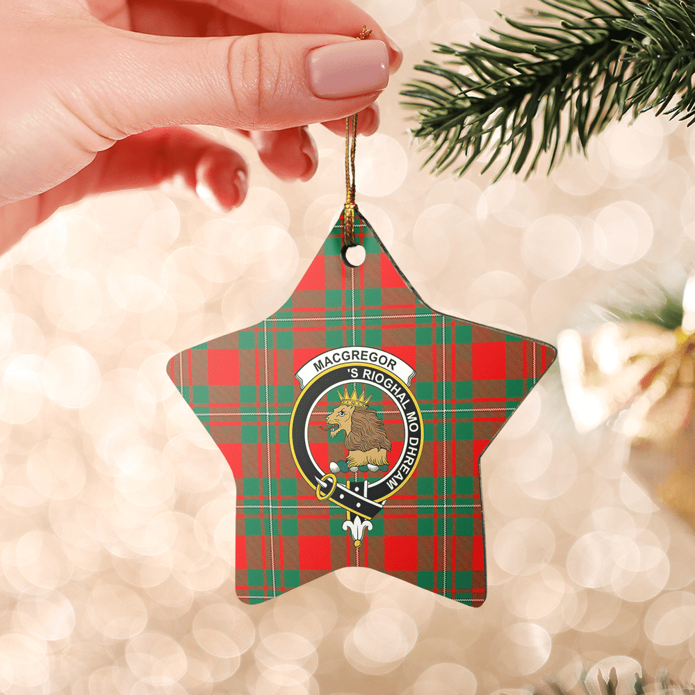 Clan MacGregor Ancient Tartan Crest Star Ceramic Ornament TY18 MacGregor Ancient Tartan Tartan Christmas
