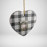 Clan MacFarlane Black & White Ancient Tartan Crest Heart Ceramic Ornament KT16 MacFarlane Black & White Ancient Tartan Tartan Christmas