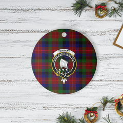 Clan Tennant Tartan Crest Round Ceramic Ornament XA89 Tennant Tartan Tartan Christmas