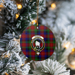 Clan Tennant Tartan Crest Round Ceramic Ornament XA89 Tennant Tartan Tartan Christmas