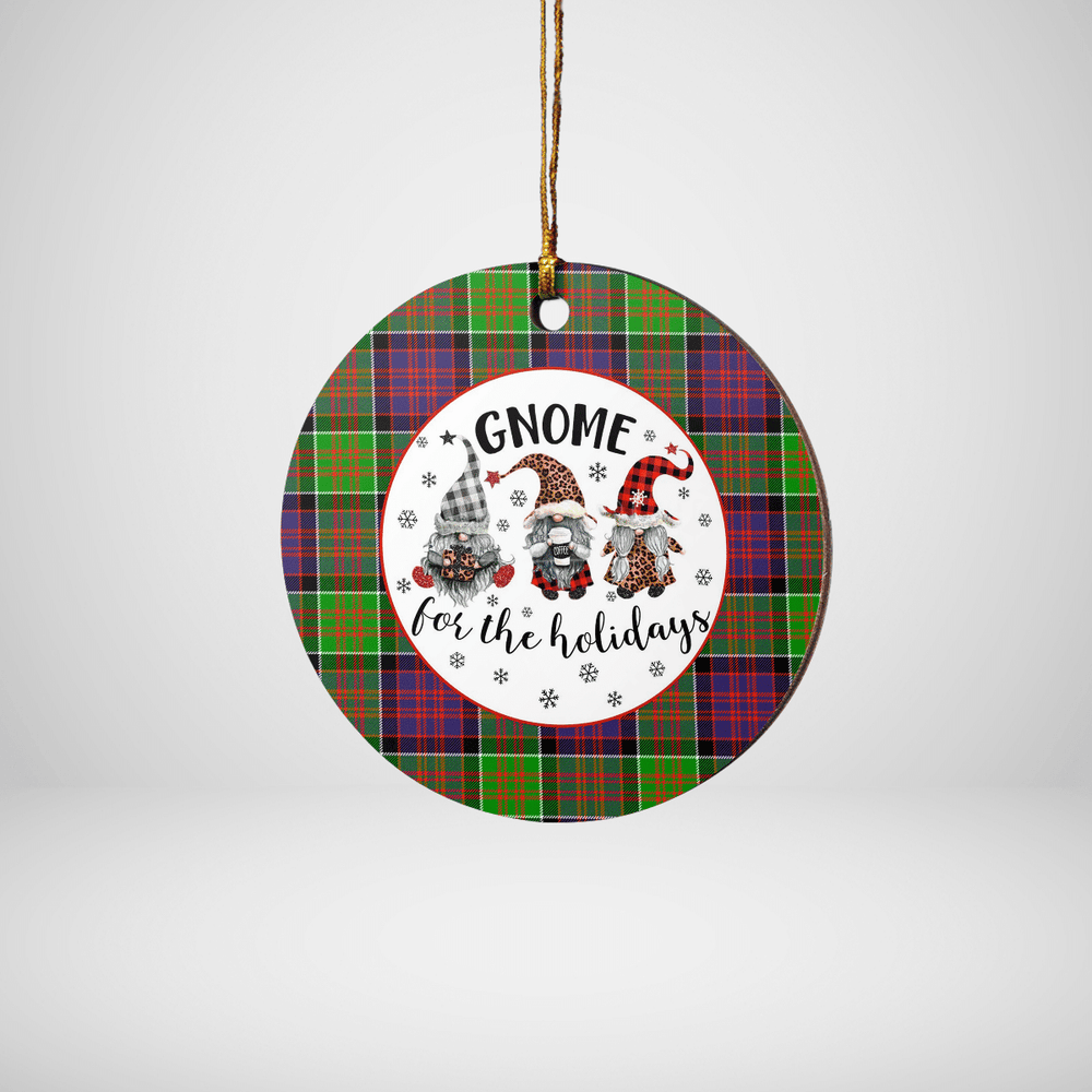 Clan MacDonald of Clanranald Tartan Tartan Crest Gnome Round Ceramic Ornament XM55 MacDonald of Clanranald Tartan Tartan Christmas