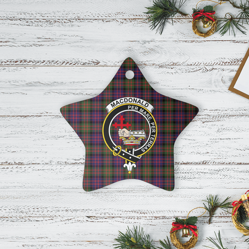 Clan MacDonald Modern Tartan Crest Star Ceramic Ornament FX88 MacDonald Modern Tartan Tartan Christmas
