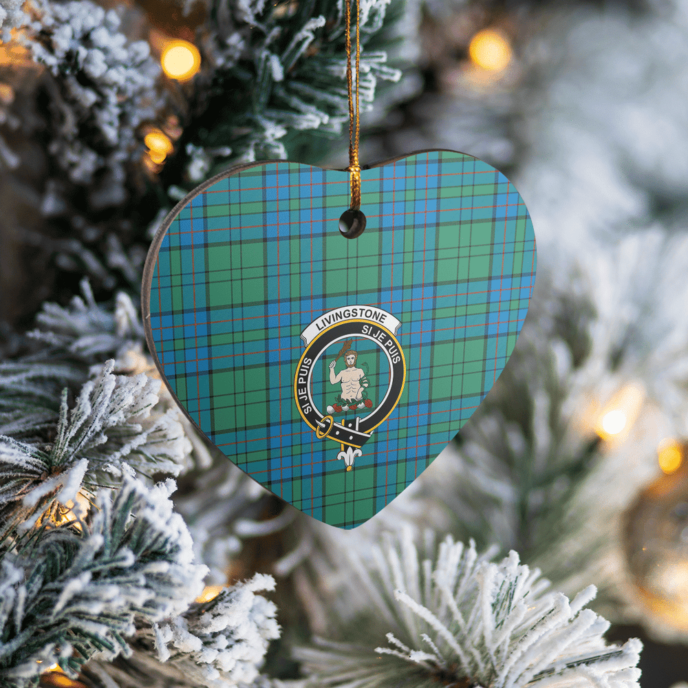 Clan Lockhart Tartan Crest Heart Ceramic Ornament UW20 Lockhart Tartan Tartan Christmas