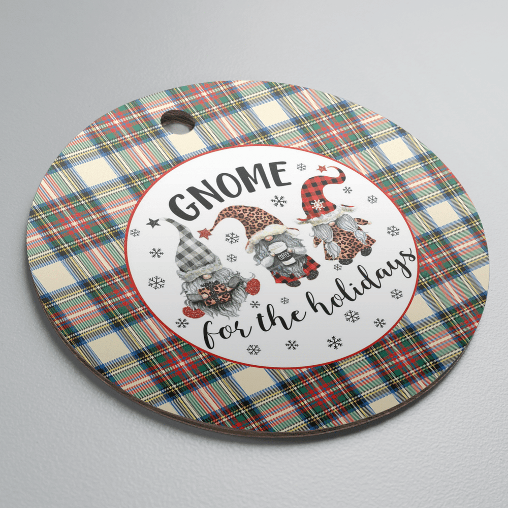 Clan Stewart Dress Ancient Tartan Tartan Crest Gnome Round Ceramic Ornament SK30 Stewart Dress Ancient Tartan Tartan Christmas