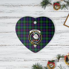 Clan Campbell of Cawdor Modern Tartan Crest Heart Ceramic Ornament TN42 Campbell of Cawdor Modern Tartan Tartan Christmas