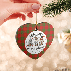 Clan Dewar Tartan Tartan Crest Gnome Heart Ceramic Ornament JU80 Dewar Tartan Tartan Christmas