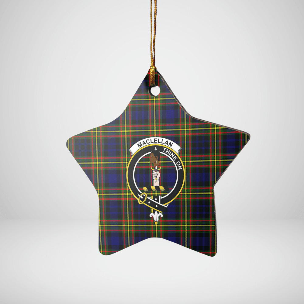 Clan MacLellan Modern Tartan Crest Star Ceramic Ornament HP49 MacLellan Modern Tartan Tartan Christmas