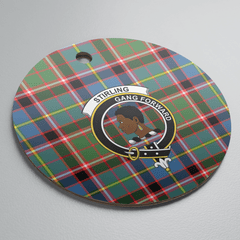 Clan Stirling (of Keir) Tartan Crest Round Ceramic Ornament WW82 Stirling (of Keir) Tartan Tartan Christmas