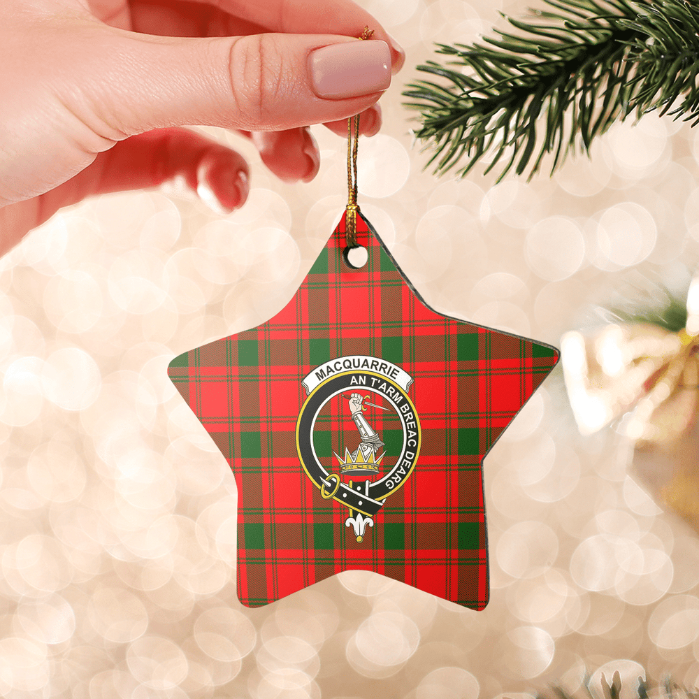 Clan MacQuarrie Modern Tartan Crest Star Ceramic Ornament KK36 MacQuarrie Modern Tartan Tartan Christmas