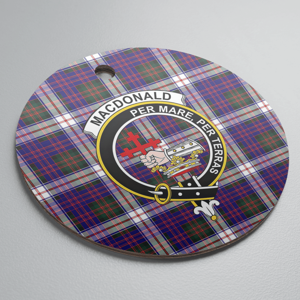 Clan MacDonald Dress Modern Tartan Crest Round Ceramic Ornament KO53 MacDonald Dress Modern Tartan Tartan Christmas