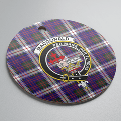 Clan MacDonald Dress Modern Tartan Crest Round Ceramic Ornament KO53 MacDonald Dress Modern Tartan Tartan Christmas