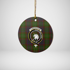 Clan Cunningham Hunting Modern Tartan Crest Round Ceramic Ornament LF84 Cunningham Hunting Modern Tartan Tartan Christmas