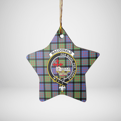 Clan MacDonald Ancient Tartan Crest Star Ceramic Ornament