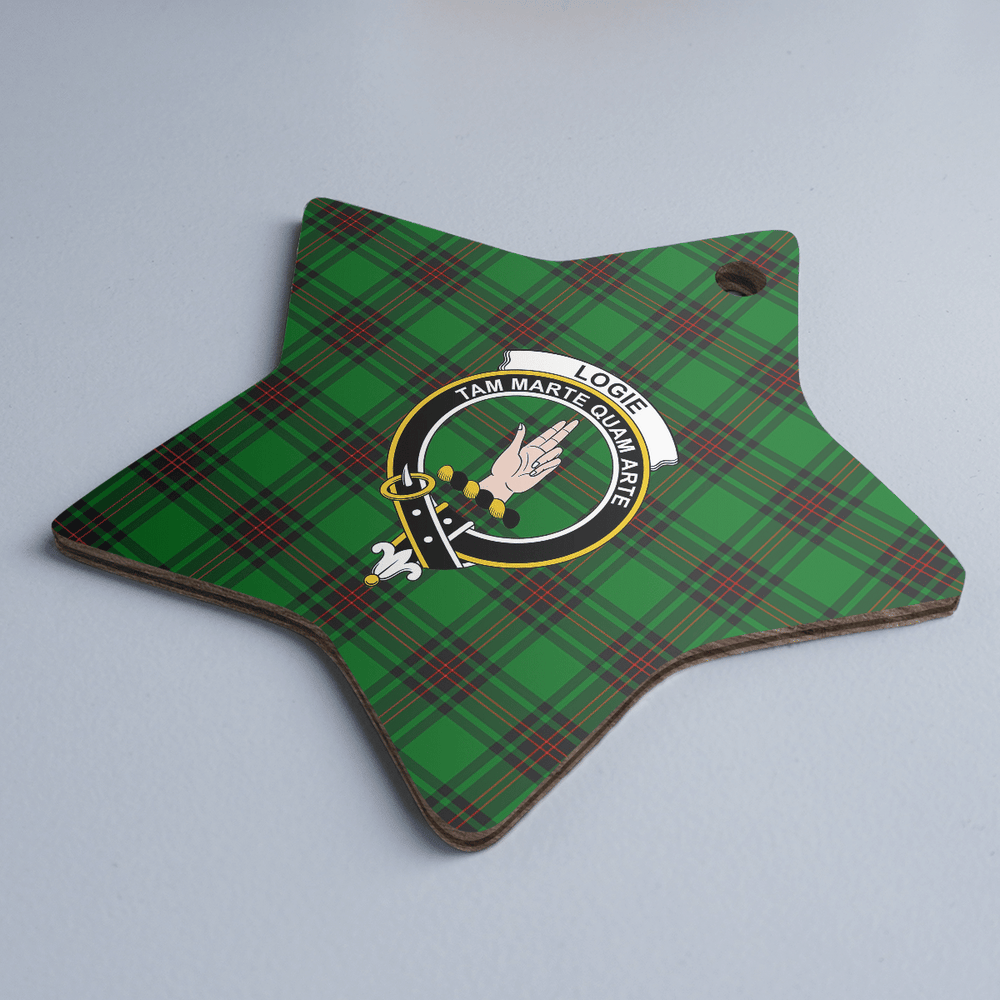 Clan Logie Tartan Crest Star Ceramic Ornament KC41 Logie Tartan Tartan Christmas