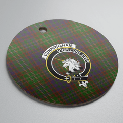 Clan Cunningham Hunting Modern Tartan Crest Round Ceramic Ornament LF84 Cunningham Hunting Modern Tartan Tartan Christmas