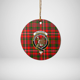 Clan MacKinnon Modern Tartan Crest Round Ceramic Ornament IP31 MacKinnon Modern Tartan Tartan Christmas