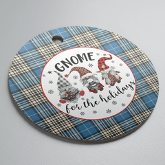 Clan Napier Ancient Tartan Tartan Crest Gnome Round Ceramic Ornament GO45 Napier Ancient Tartan Tartan Christmas