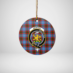 Clan Newton (Edingburg) Tartan Crest Round Ceramic Ornament GF30 Newton (Edingburg) Tartan Tartan Christmas
