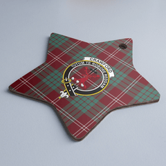 Clan Crawford Modern Tartan Crest Star Ceramic Ornament PD97 Crawford Modern Tartan Tartan Christmas