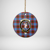 Clan Pennycook (Edinburgh) Tartan Crest Round Ceramic Ornament UQ46 Pennycook (Edinburgh) Tartan Tartan Christmas