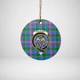 Clan Ralston Tartan Crest Round Ceramic Ornament MZ40 Ralston Tartan Tartan Christmas