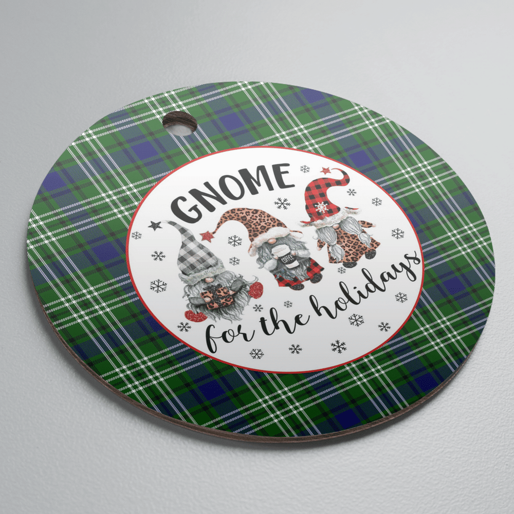 Clan Swinton (Tweedside) Tartan Tartan Crest Gnome Round Ceramic Ornament RJ22 Swinton (Tweedside) Tartan Tartan Christmas
