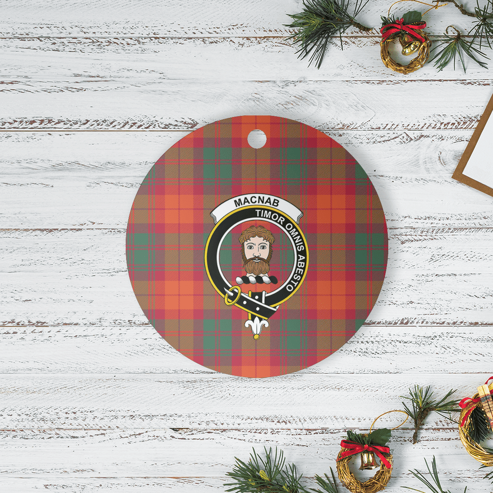 Clan MacNab Ancient Tartan Crest Round Ceramic Ornament LW81 MacNab Ancient Tartan Tartan Christmas