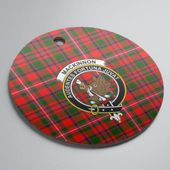 Clan MacKinnon Modern Tartan Crest Round Ceramic Ornament IP31 MacKinnon Modern Tartan Tartan Christmas