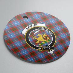 Clan Newton (Edingburg) Tartan Crest Round Ceramic Ornament GF30 Newton (Edingburg) Tartan Tartan Christmas