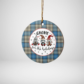Clan Napier Ancient Tartan Tartan Crest Gnome Round Ceramic Ornament GO45 Napier Ancient Tartan Tartan Christmas